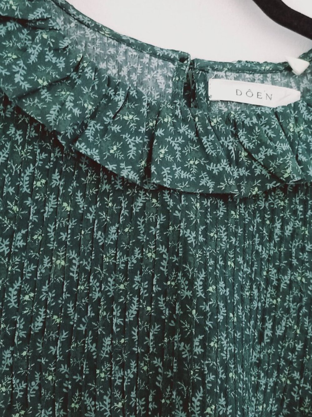 DOEN green floral cotton blouse - Picture 6 of 15